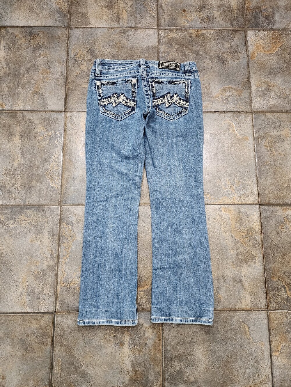 Miss Me Women's 28 31x28 Y2K JD1071B2 Boot Cut Bedazzled Rhinestone Denim Jeans